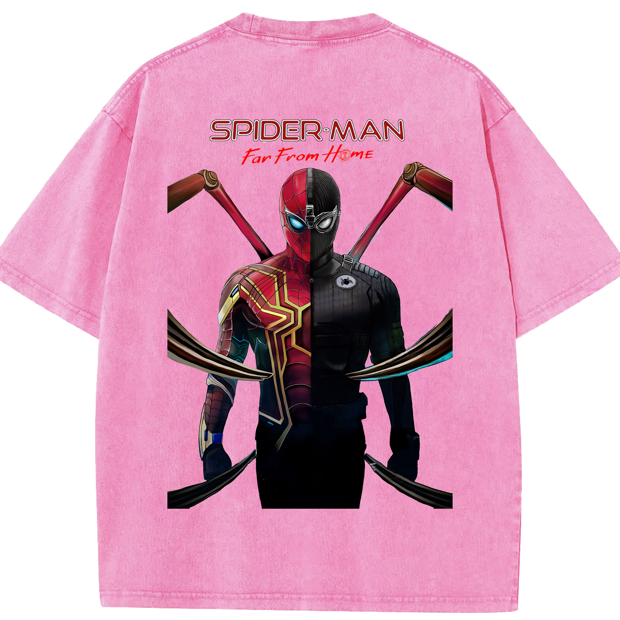 （画像用） Spider Man スパイダーマン 綿100% ヴィンテージ風 半袖Tシャツ（背面プリント）